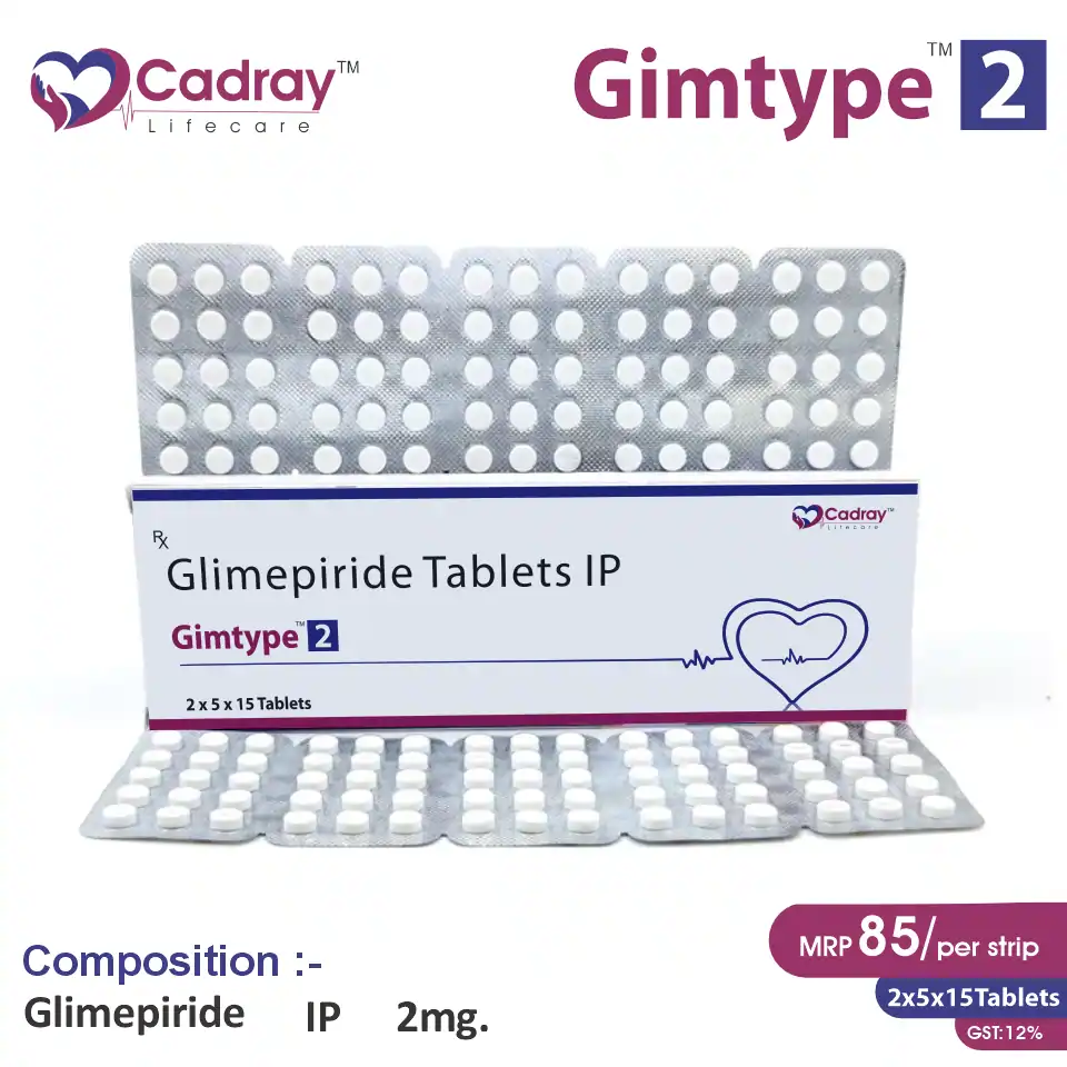 Glimepiride 2mg Tablet for diabetes management | Best price for PCD Pharma Franchise | WHO-GMP certified